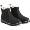 Polar Stivale Chelsea da donna in memory foam in nabuk impermeabile con suola in gomma ripiegata e cucita foderata in pelliccia sintetica, Nero , 41 EU