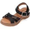 JOMIX Sandali Estive Comodi da donna Scarpa Casual Antimacchia e Antiscivolo Sostegno Dell'arco Plantare Design con Fibbia Regolabile Elasticità Regolabile WWS250187-1 (Nero,41)