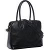BACCINI® Borsa porta pc vera pelle ROSARIA borsa a spalla tracolla portadocumenti portatile donna nero prodotto artigianale