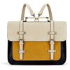 ECOSUSI Borsa a Mano Valigetta Donna per Computer Portatile 15,6 Pollici Borsa Lavoro Scuola Capacità Borsa a Messenger Zaino Tracolla Grande Vintage in Pelle PU, Nero