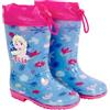PERLETTI Stivaletti Pioggia Bambina con Elsa Frozen - Stivali Disney Gomma Lilla Regno di Ghiaccio - Galosce per Bimba Impermeabili con Suola Antiscivolo e Coulisse (Fiori Colorati, 22/23 EU)