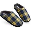 DUNLOP Ciabatte Uomo, Comode Pantofole Invernali Calde Memory Foam, Taglia 41-46, Idea Regalo Compleanno, Ciabatta Da Casa Con Pelo, Originali Babbucce Uomo (Navy/Senape, numeric_45)