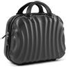 R.Leone Valigia da 1 Fino a Set 4 Trolley Rigido grande, medio, bagaglio a mano e beauty case 4 ruote in ABS 2037 (Grigio, XS Beauty Case)