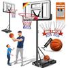 KESSER® Canestro di basket Premium con supporto e rotelle incl. pallone da basket + pompa; altezza canestro regolabile da 230 a 305 cm; impianto basket da esterno completo
