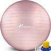 TRESKO Palla Fitness, Palla Pilates Anti-Scoppio 55cm/65cm/75cm/85cm Palla da Ginnastica con Pompa Rapida per Fitness Yoga e Pilates (Rose Gold, 65cm)