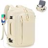 SPAHER Estensibile Zaino da Viaggio Aereo 40x30x15 British Airways 40x30x20 Ryanair Wizzair Bagaglio a Mano con Scomparto Scarpe Zaino Porta PC 15,6 Pollici con Porta di Ricarica USB