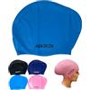 AQASKIN Cuffie Nuoto Professionali Capelli Lunghi in Silicone Bielastico - SCONTI QUANTITÀ - Piscina Acquagym per Adulti e Ragazzi - Unisex-Quantità 1-25-50-100 pz-Disponibilità Colori. (Celeste)