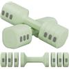 LIFERUN Set di 2 manubri regolabili 2 in 1, per donne e uomini, 4 livelli di peso con adattatore kettlebell, set di manubri per casa (Verde pastello (Coppia))