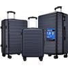 Shavont 3 Set di Bagaglio a Mano Piccola, Bagaglio da Stiva Media Grande, Valigia da Viaggio Trolley Rigida Ryanair Cabina con Lucchetto in ABS+PC