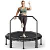 BCAN Trampolino elastico BCAN 122 cm per adulti, capacità di carico 250 kg, elastici, maniglia regolabile, stabile, silenzioso - Nero