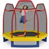COSTWAY Trampolino Elastico per Bambini 223 cm, Tappeto Elastico per Bambini da Esterno ed Interno con Rete e Cuscinetto a Molle, Portata150 kg, Adatto ai Bambini 3+ Anni (Arancione)