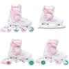 RAVEN 4in1 Inline Skates Pattini in linea Triskates Pattini a rotelle/da ghiaccio per bambini ragazze regolabili (Grace, 31-35 (20,5cm-23cm))