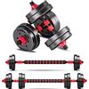 BCBIG manubri pesi palestra regolabili set 15 kg(7.5 kg*2) 2 in 1 Uomini e Donne kit per flessioni bilanciere e manubri coppia completo,15kg(7.5kg*2)