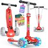 KIDIZ® Scooter per bambini X-Pro2 Triciclo con ruote luminose a LED in PU Scooter a pedali pieghevole da città regolabile in altezza per bambini ragazze 3-12 anni