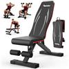 PASYOU Panca Palestra Regolabile Pieghevole, Portata 300kg, Panca Fitness Multifunzione per Allenamento Total Body, Panca Palestra con Maniglie per Casa e Palestra (PA350)
