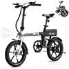 HITWAY E Bike 16 Pollici Bicicletta Elettrica Pieghevole, con Motore 250W Velocità Massima 25km/h, Batteria Al Litio 36V 9Ah, Autonomia 35-70km, Bici elettrica Urbana Pedelec per Adulti