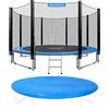 MONZANA® Trampolino Ø 244/305/366/426cm Set Completo Tappeto Elastico Rete Sicurezza Scala Copertura Pioggia Trampolini