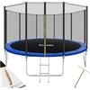 tectake® Trampolino Elastico per Bambini e Adulti da Giardino Ø 244/305/366/396/427/457 cm, Certificato GS, Rete di Sicurezza per Bambini e Scaletta, Trampolino Fitness e Sport, Bordo Imbottito