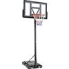 LIFERUN Canestro da Basket Esterno 135-305cm - Professionale Regolabile in Altezza per Esterno ed Interno Con Ruote e Supporto per Pallone - per Parco, Casa e Giardino