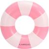 Flamingueo Gonfiabile Gigante - Per Spiaggia e Piscina - Forma Ciambella - Design Bicolore - PVC Resistente - Doppia Valvola - 90 x 90 cm - Giallo