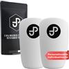 JDP Premium Parastinchi, Protezioni calcio personalizzabili uomo, Mini protezioni tibia 15x10 cm, Parastinchi bambini, Protezioni compatte donna, Shin Guards nero