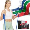 BeMaxx Fasce Elastiche Fitness Set di 3 / Lunghi 2 Metri Bande Resistenza + eBook di Esercizio e Borsa | Sport Boxe Pilates, Glutei Trazioni Palestra Casa Sportiva Kit, Leggero Medio Forti