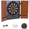 OneConcept Dartmaster 180 - Freccette, Tiro al Bersaglio, Freccette al Bersaglio Elettronico, 8 Giocatori, Avversario Virtuale, 9 Pulsanti, Indicatori LED, Punte Soft, 2 Porte, Marrone
