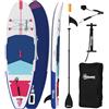 Outsunny Tavola Sup Gonfiabile Adulti, Stand Up Paddle Board con Ponte Antiscivolo in EVA, Pagaia in Alluminio Regolabile, Zaino, Pompa, Pinna Rimovibile, Carico 160 kg, 305x89x15cm, Tutti i Livelli