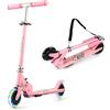GYMAX Scooter per Bambini con 2 Ruote Luminosi, Manubrio Regolabile e Sistema Frenante Posteriore, Monopattino per Bambini dai 3 Anni in Su, Facile Meccanismo Pieghevole, Blu/Rosa/Viola (Rosa)