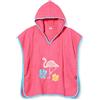 Playshoes Poncho in spugna per bambini, Asciugamano da accappatoio Unisex - Bambini e ragazzi, fenicottero, S (bis ca. 4 Jahre)