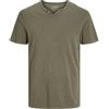 JACK & JONES Jjesplit Neck Tee Ss Noos, T-Shirt Uomo, Verde (Dusky Green Fit:slim), L