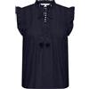 Only Onlreva Life S/L EMB Wvn Noos Top Senza Maniche con Scollo a O e Chiusura a Cordoncino, Cielo Notturno, S Donna