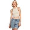 Urban Classics Ladies Cropped Rib Top Donna Top Bianco XL 97% Cotone, 3% Spandex Regular