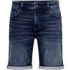 ONLY & SONS ONSPLY Jog DBD 0025 ANA DNM Shorts Noos, Blu Jeans Scuro, S