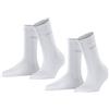 ESPRIT Uni 2-Pack W So cotone tinta unita confezione di 2 paia, Calzini Donna, Bianco White 2000, 35-38