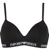 Emporio Armani Woman's Essential Reggiseno a Triangolo Imbottito in Cotone, Nero, XL, Bellezza Nera, XL