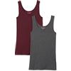 Amazon Essentials 2-pack Tank, Camicia Donna, Verde (Light Grey Heather/Charcoal Heather), Large (Taglia Produttore: )