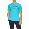 s.Oliver Maglietta in Cotone con Logo Stampato, Turchese Pastello, XXL
