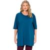 Ulla Popken Maglietta da Donna, Taglie Forti, Taglie Forti, con Scollo Rotondo, Rilassato, Mezza Manica, Blu-Verde, 60/62 IT