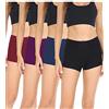 wirarpa Mutande Boxer Donna Culotte a Pantaloncino Cotone Shorts Intimo con Cavallo Cotone Pacco da 4 Nero/Verde/Arancio/Giallo Taglia M