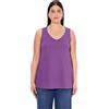 Ulla Popken Top da Donna, Scollo a V, Classico, Senza Maniche, Lilla, 48/50 IT