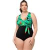 Ulla Popken Costume da Bagno con Effetto Scollo a Prendisole, Coppe morbide e Nodi Nero 62 827767100-62