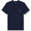 Emporio Armani Core Logoband Uomo 2-Pack V Collo T-Shirt Blu S Regolare, Blu Armani/Blu Armani, S