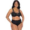 Ulla Popken Truyou Bügel-BH, Transparente Spitze, Cup C-F Bra, Nero, 6F Donna