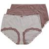 Ulla Popken Hipster in Confezione da Tre con Pallini/Righe/Tinta Unita Terra 46+ 827440345-46+