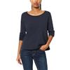 Marc O'Polo Marc OߴPolo Denim Donna Maglietta a Maniche Lunghe in Cotone bio con Scollo a Barca, Blu (Scandinavian Blue), L
