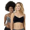 Billet Doux, Set di 2 Reggiseni Senza Rinforzi, Zen Attitude, CQH Nero + Nero/Grigio, L