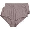 Ulla Popken - Slip midi da donna taglie forti, confezione da 2, a vita alta gessata