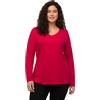 Ulla Popken Maglietta Basic, Scollo A V, Slim, Maniche Lunghe T-Shirt Donna (Pacco da 1)