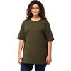 Ulla Popken Maglietta da Donna, Taglie Forti, Taglie Forti, con Scollo Rotondo, Rilassato, Mezza Manica, Verde Bosco, 48/50